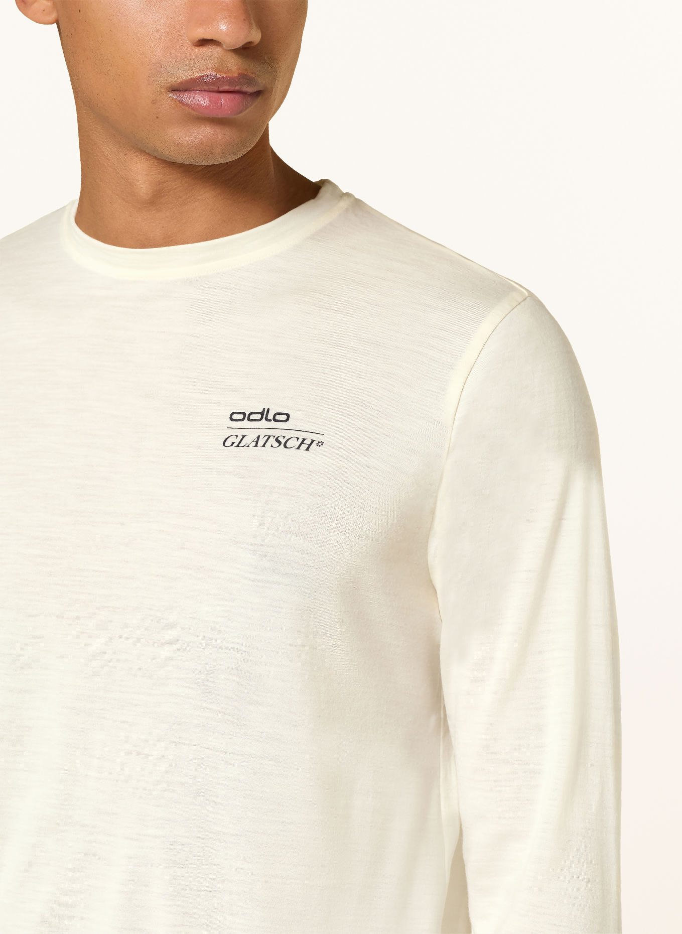 odlo T-shirt technique MERINO 200 X FROZEN LAKE en laine mérinos: CRÈME / NOIR