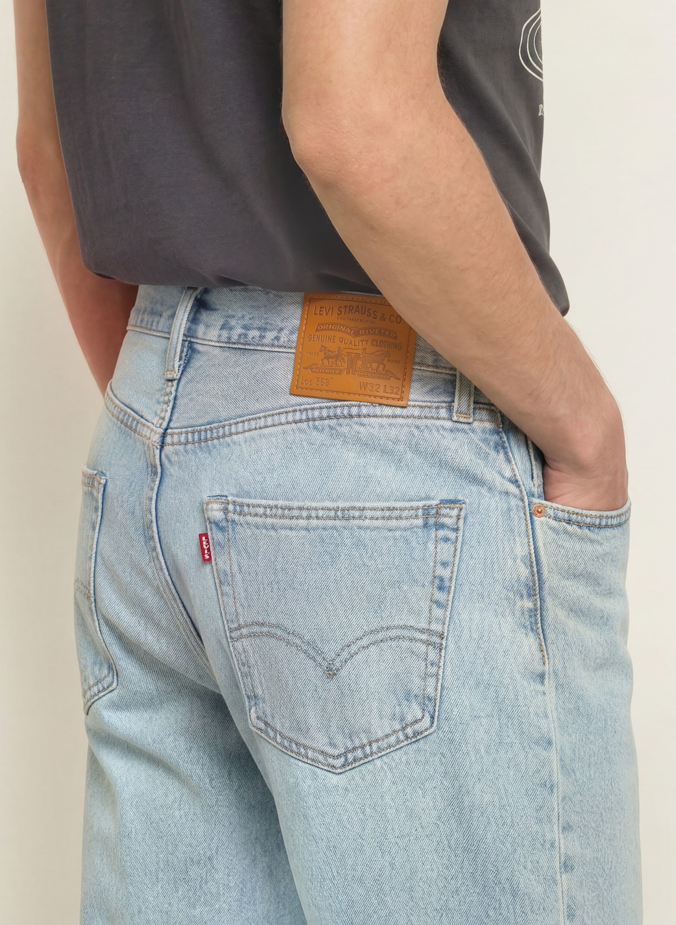 Levi's® Blugi 568, croială dreaptă, largă: 62 Light Indigo - Worn In