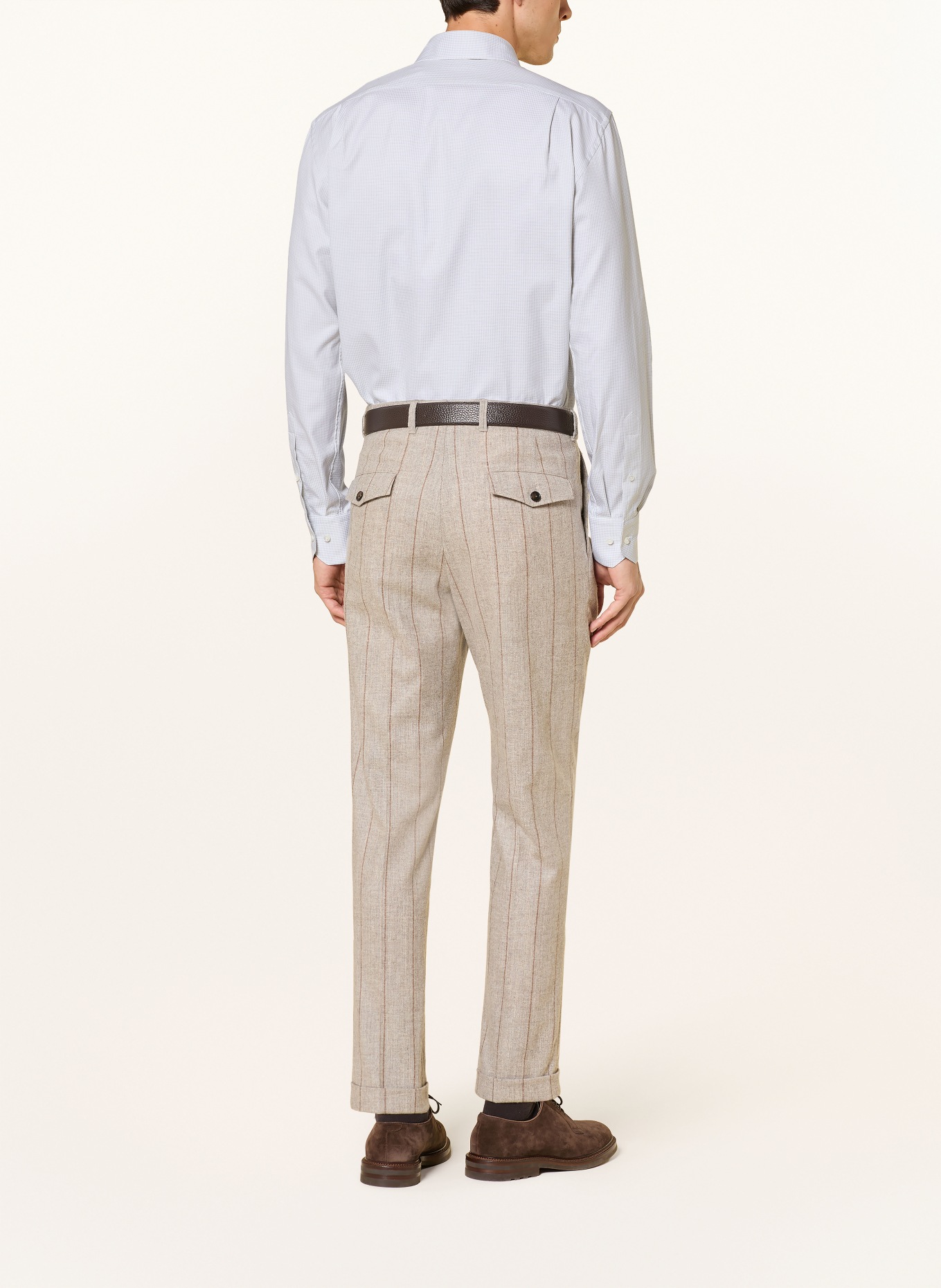 Stenströms Chemise coupe classique: BLANC / VERT CLAIR