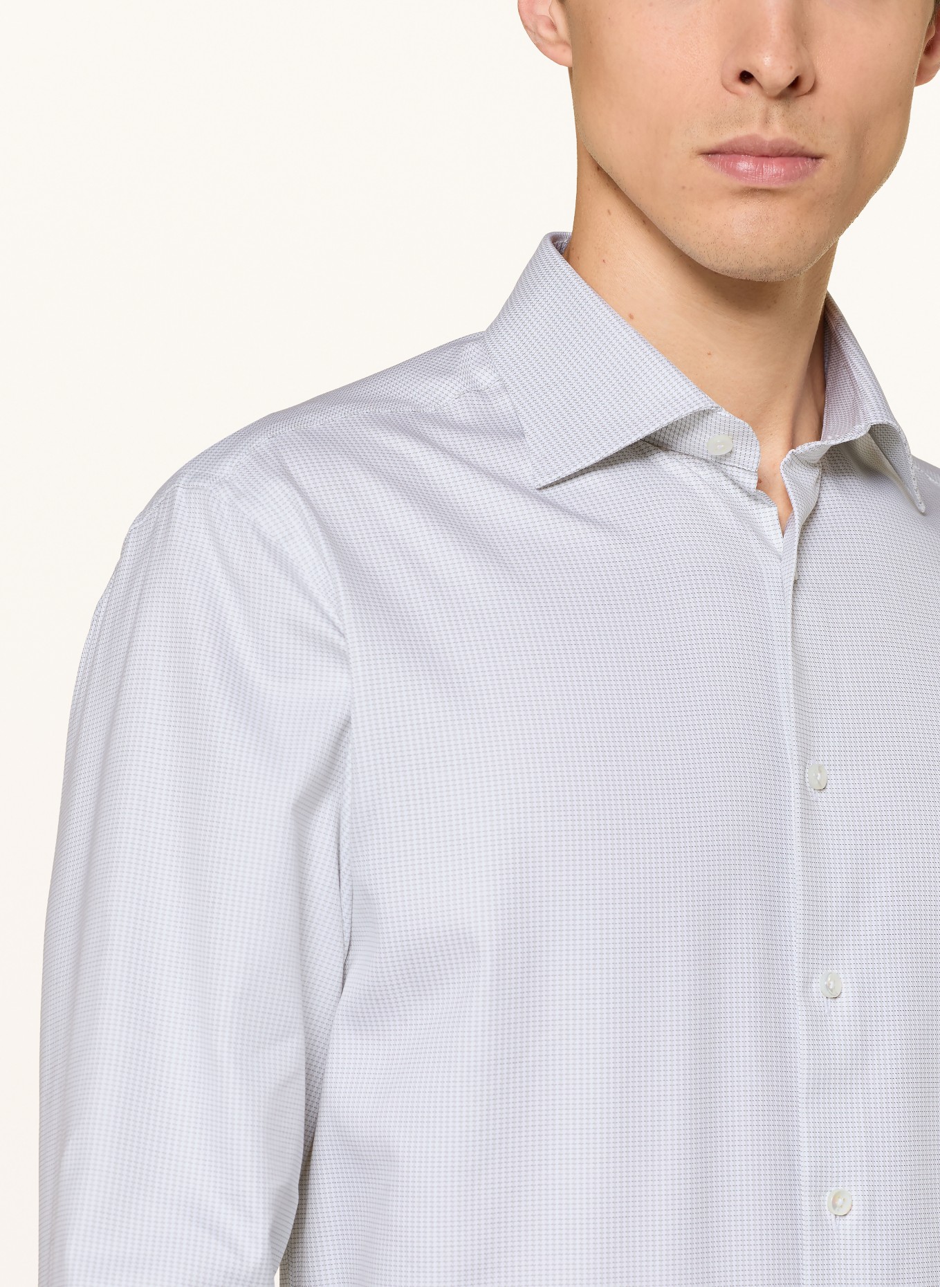 Stenströms Chemise coupe classique: BLANC / VERT CLAIR