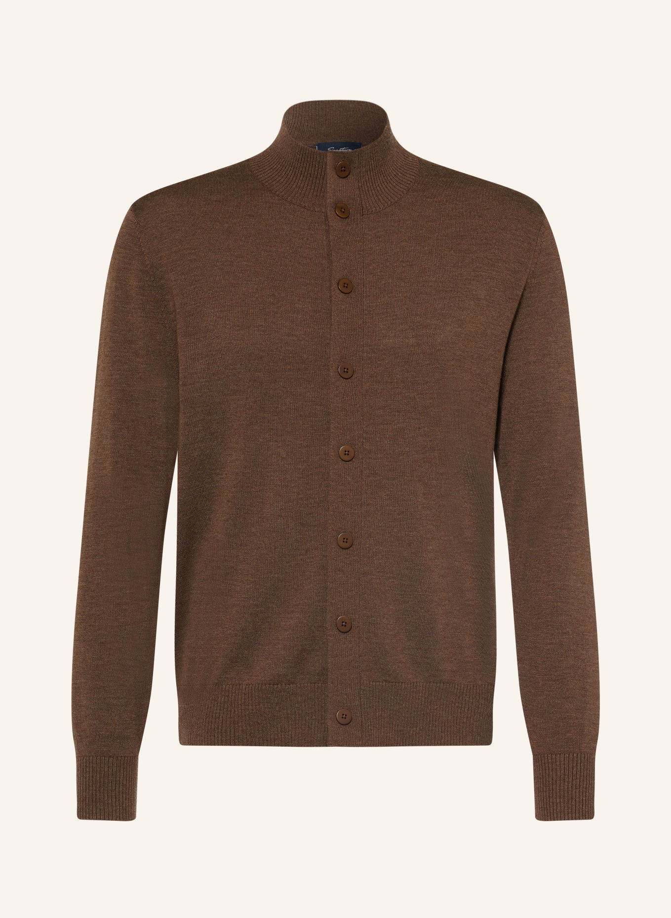 OLYMP SIGNATURE Strickjacke aus Merinowolle: DUNKELBRAUN