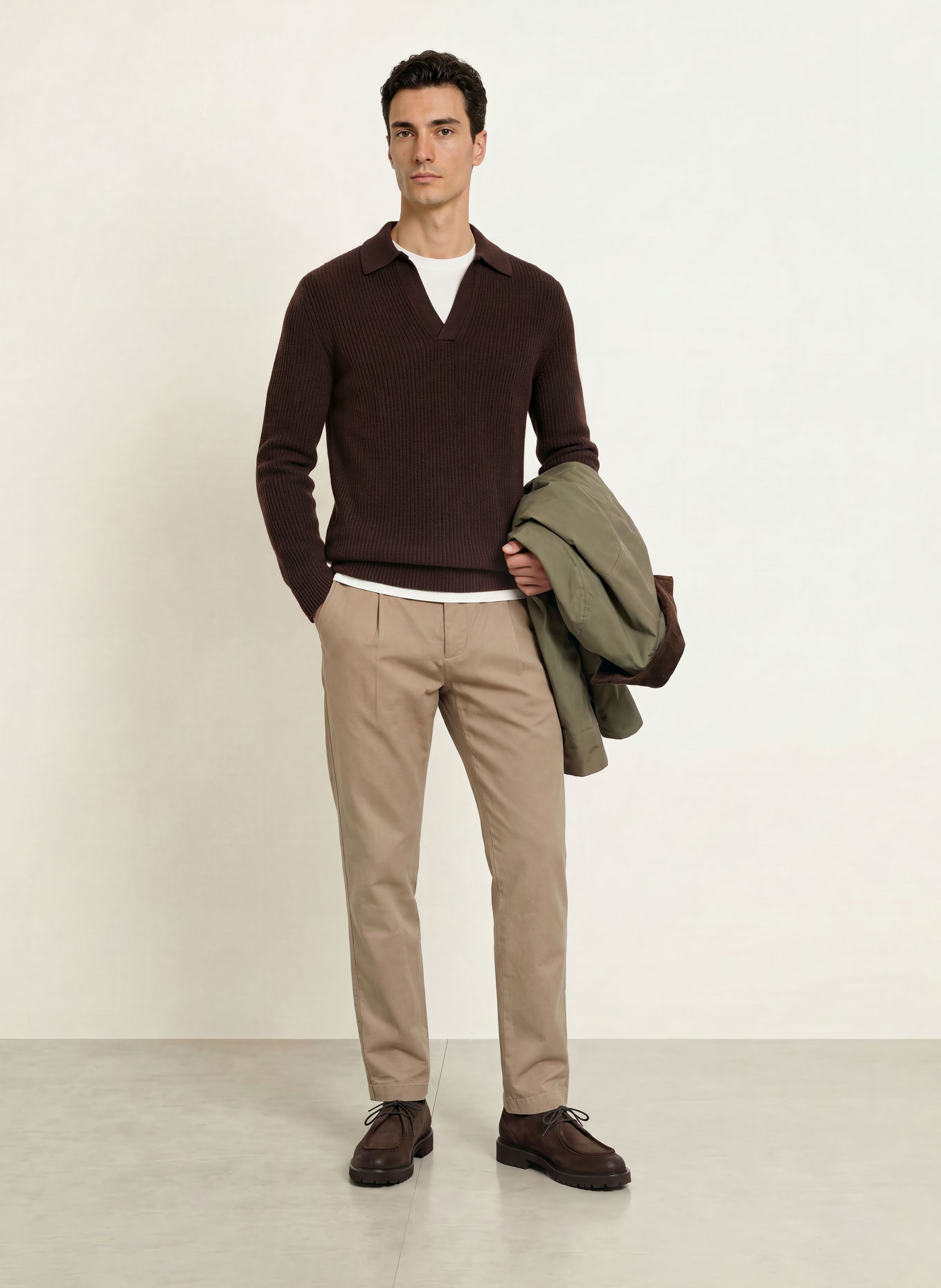 OLYMP SIGNATURE Pull: MARRON FONCÉ