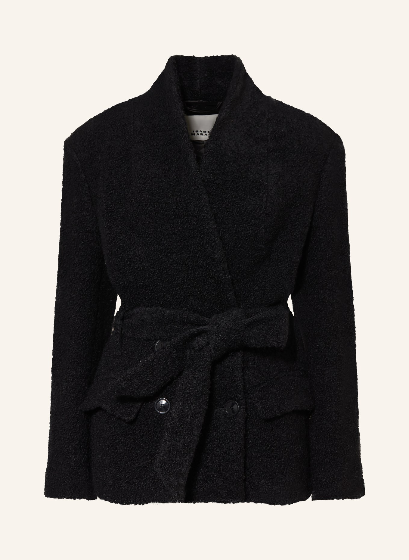 ISABEL MARANT Bouclé-jacka SYNDRA med alpacka: SVART