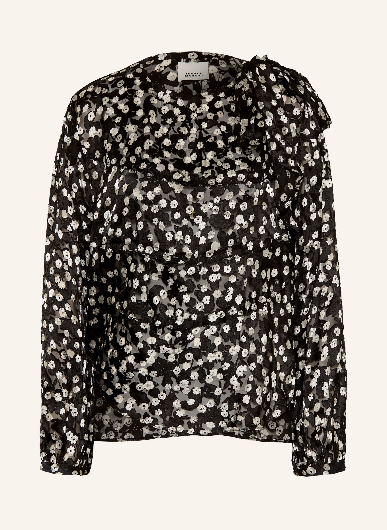 ISABEL MARANT Blusenshirt FIRMA mit Seide: SCHWARZ / WEISS