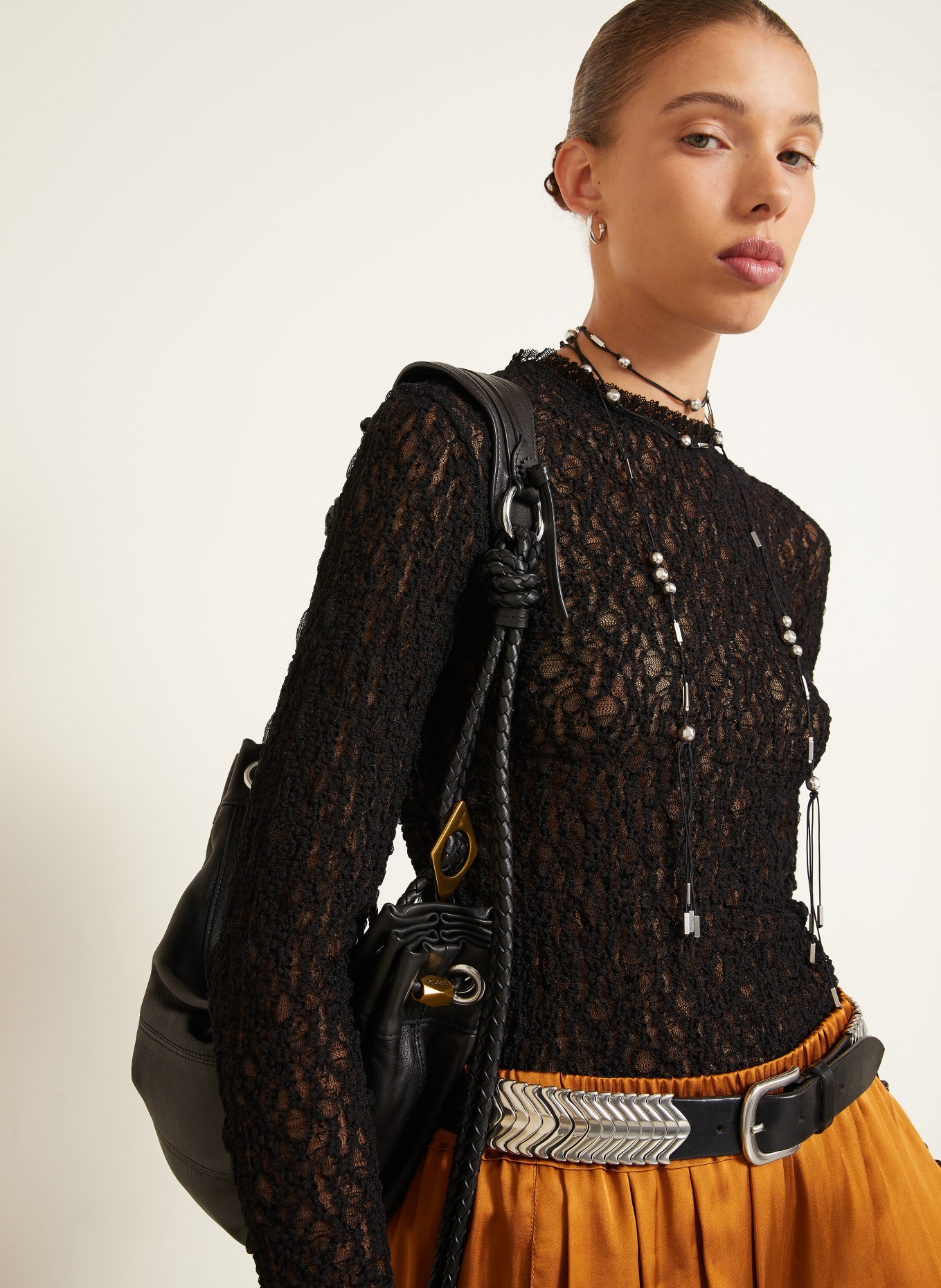 ISABEL MARANT Longsleeve BRANY aus Spitze: SCHWARZ