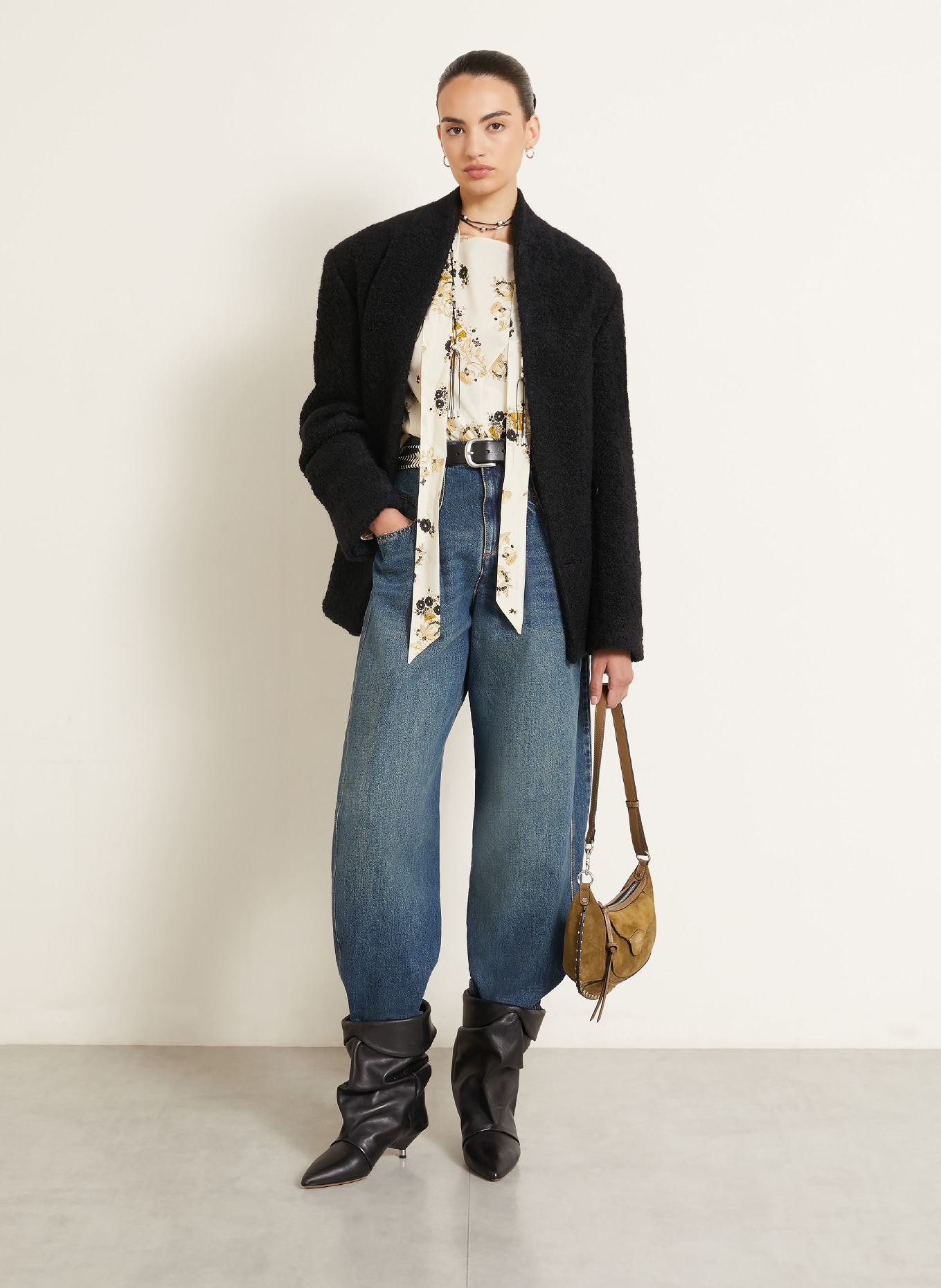 ISABEL MARANT Skuldertaske OSKAN MOON POCKET: KHAKI
