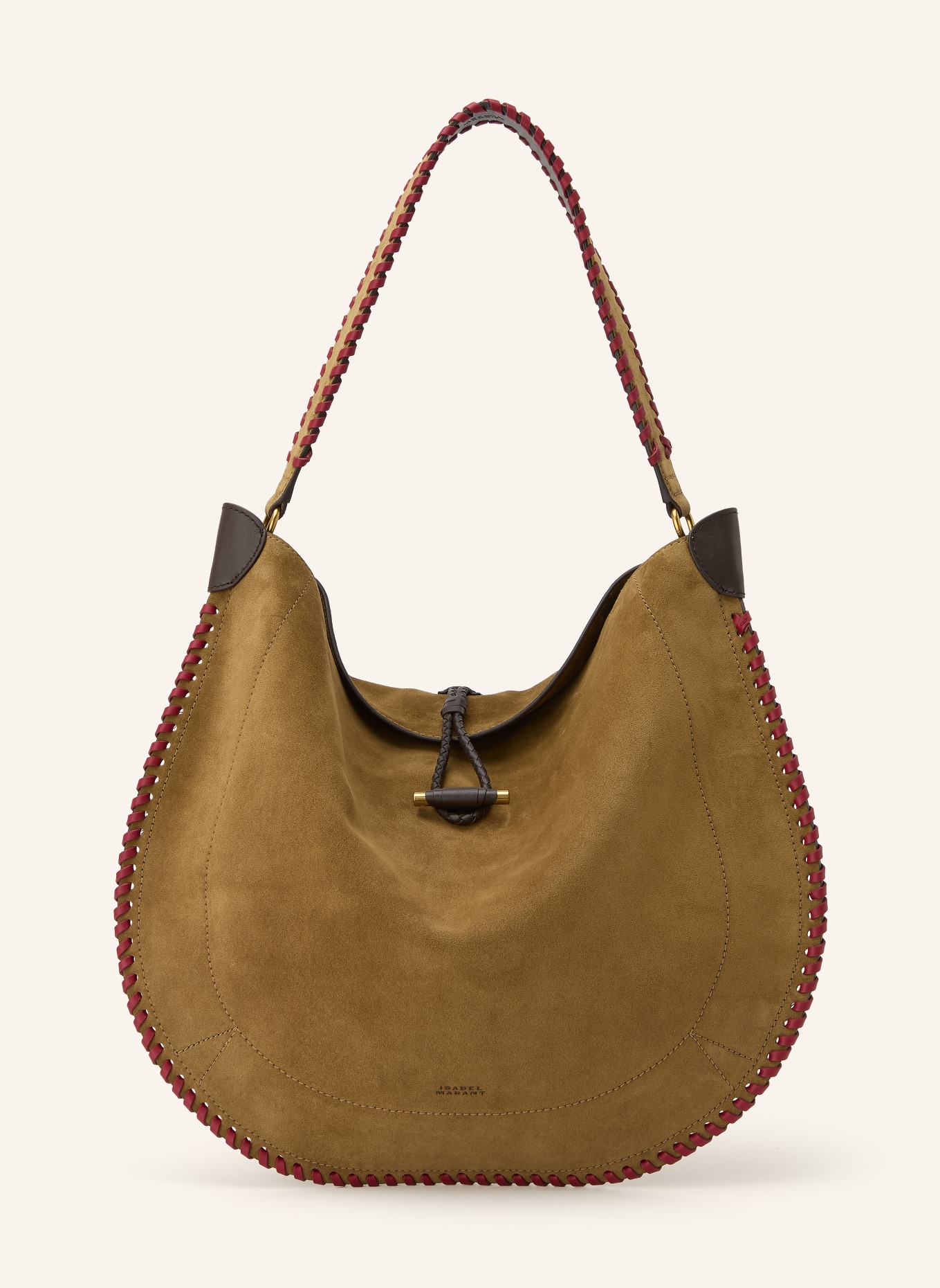 ISABEL MARANT Shopper OSKAN: BRUN / MØRKEBRUN / MØRKERØD
