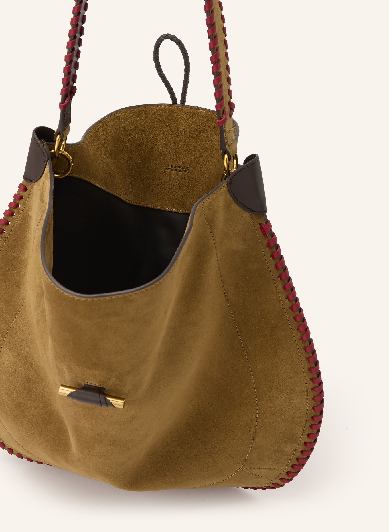 ISABEL MARANT Shopper OSKAN: BRUN / MØRKEBRUN / MØRKERØD