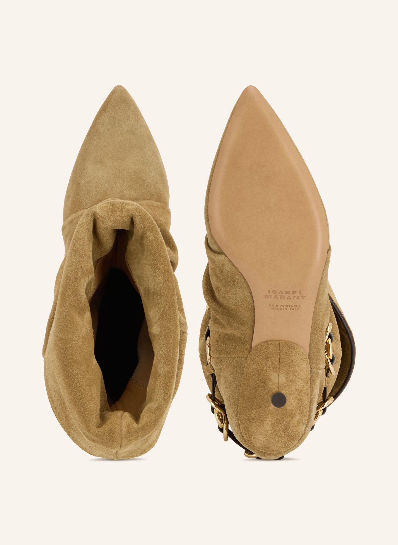 ISABEL MARANT Ghete EDRIK RINGS: TAUPE / AUR