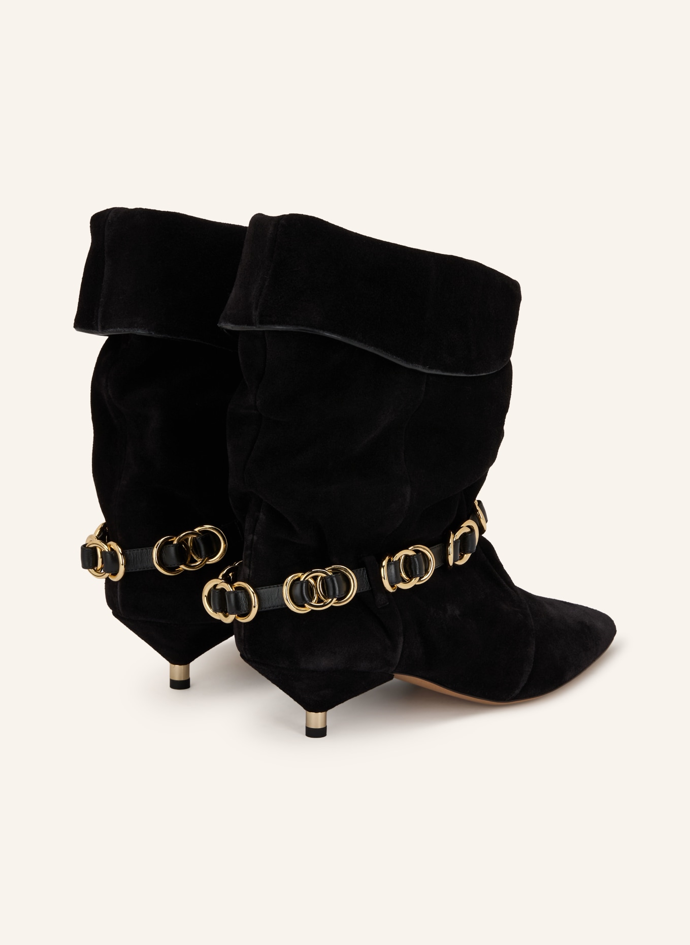 ISABEL MARANT Botki EDRIK RINGS: CZARNY / ZŁOTY
