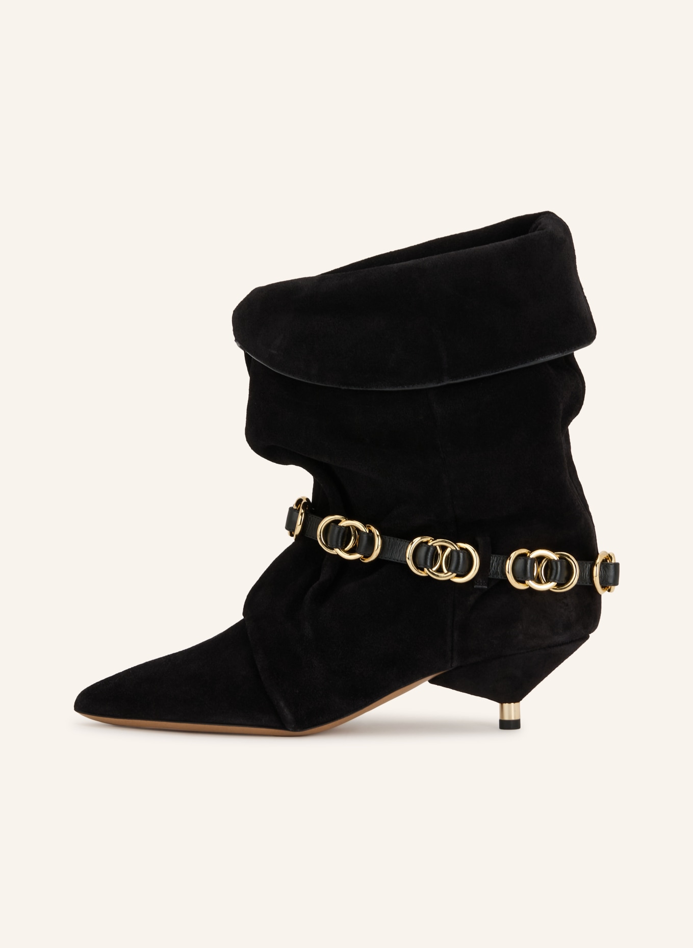 ISABEL MARANT Botki EDRIK RINGS: CZARNY / ZŁOTY