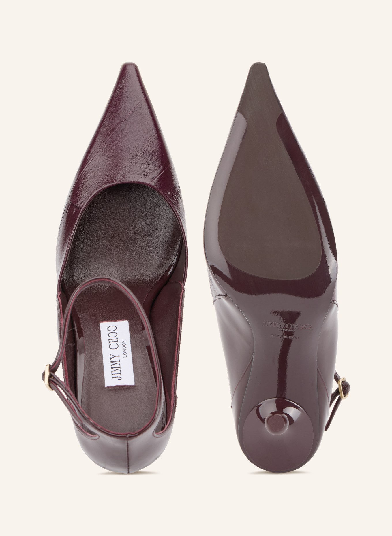 JIMMY CHOO Lodičky QUINCI 95: TMAVĚ ČERVENÁ