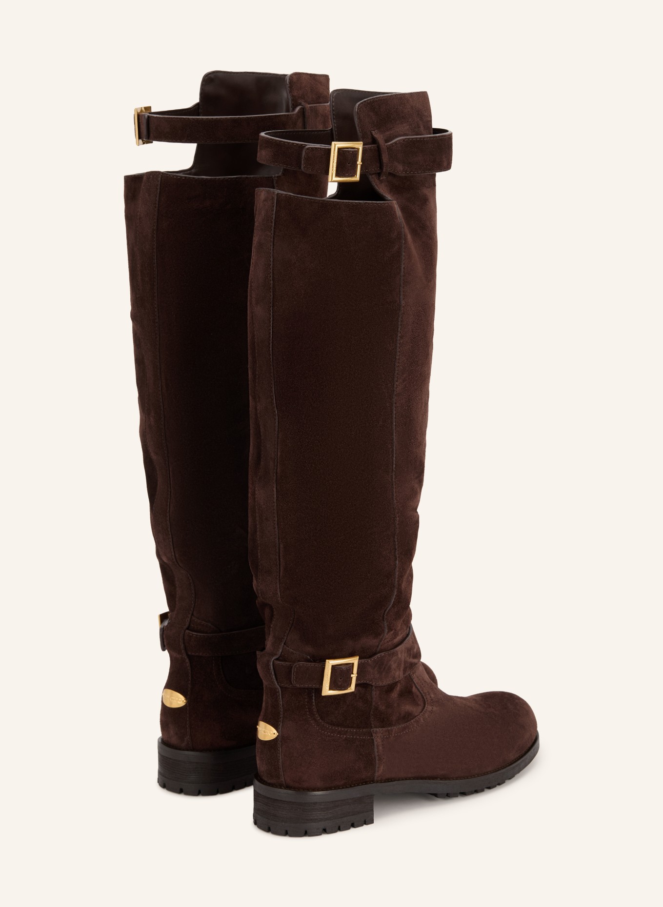 JIMMY CHOO Bottes BIKER KB: MARRON FONCÉ