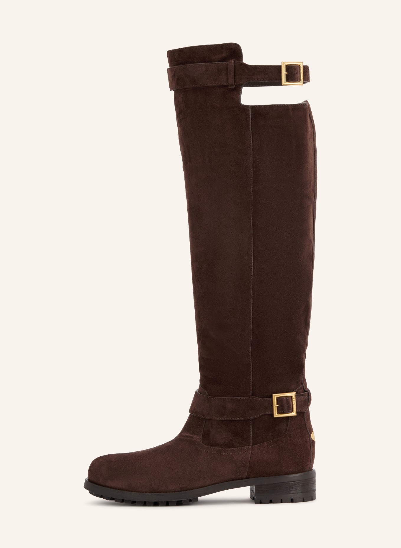 JIMMY CHOO Bottes BIKER KB: MARRON FONCÉ