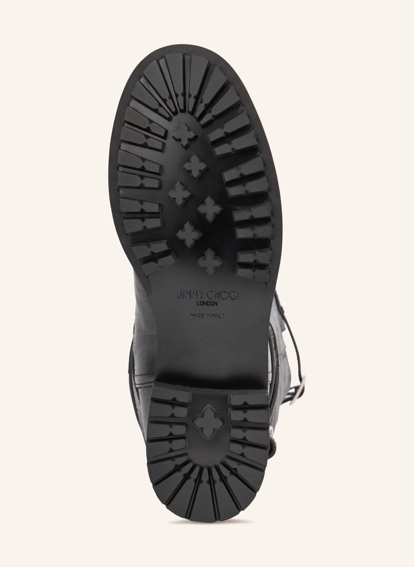 JIMMY CHOO Bottes BIKER: NOIR / ARGENT