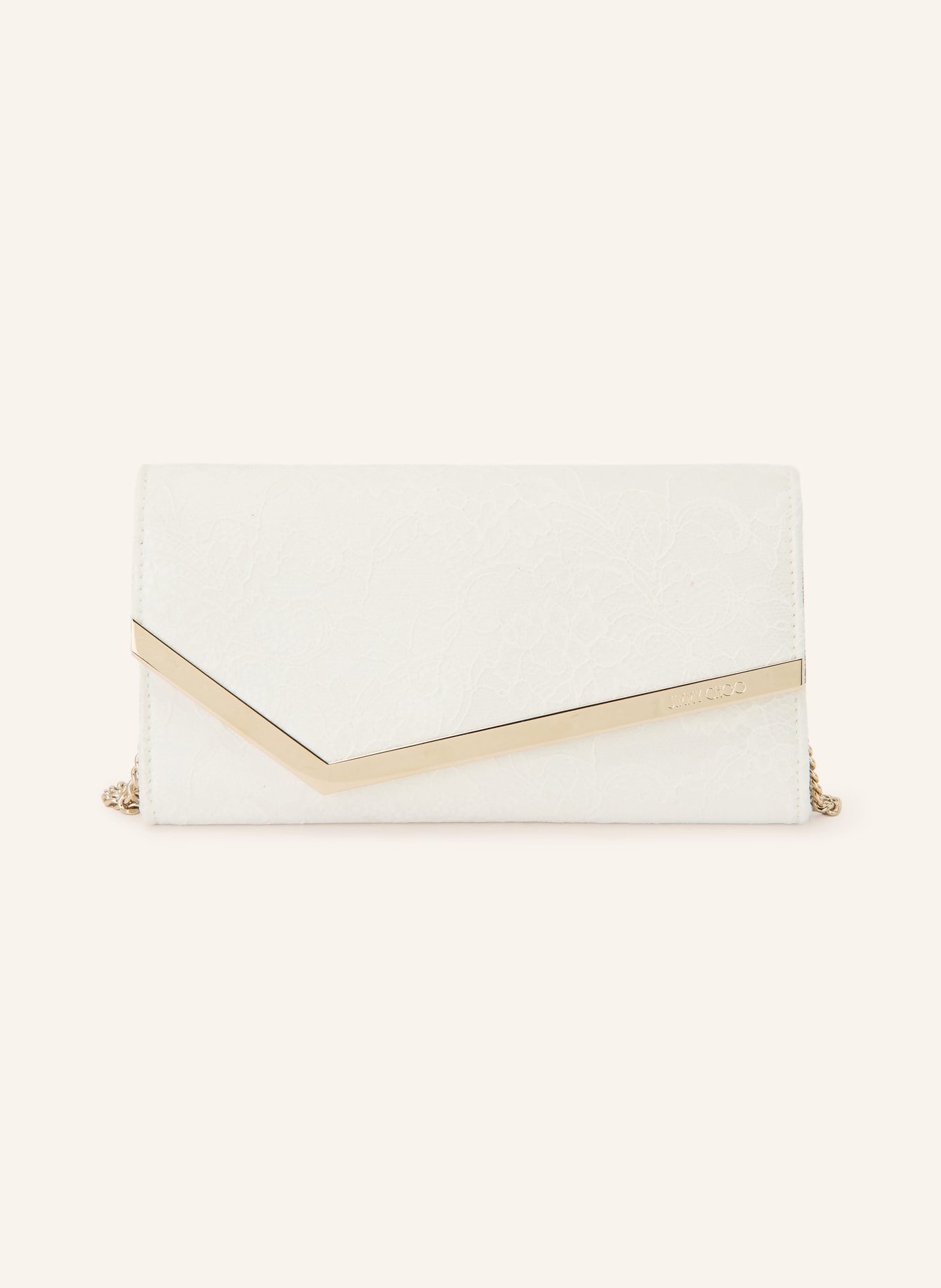 JIMMY CHOO Pochette EMMIE: BLANC / OR