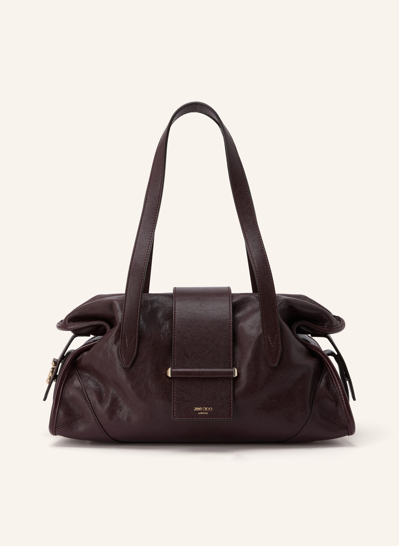 JIMMY CHOO Kabelka přes rameno BAR FILO/M: TMAVĚ ČERVENÁ / ZLATÁ