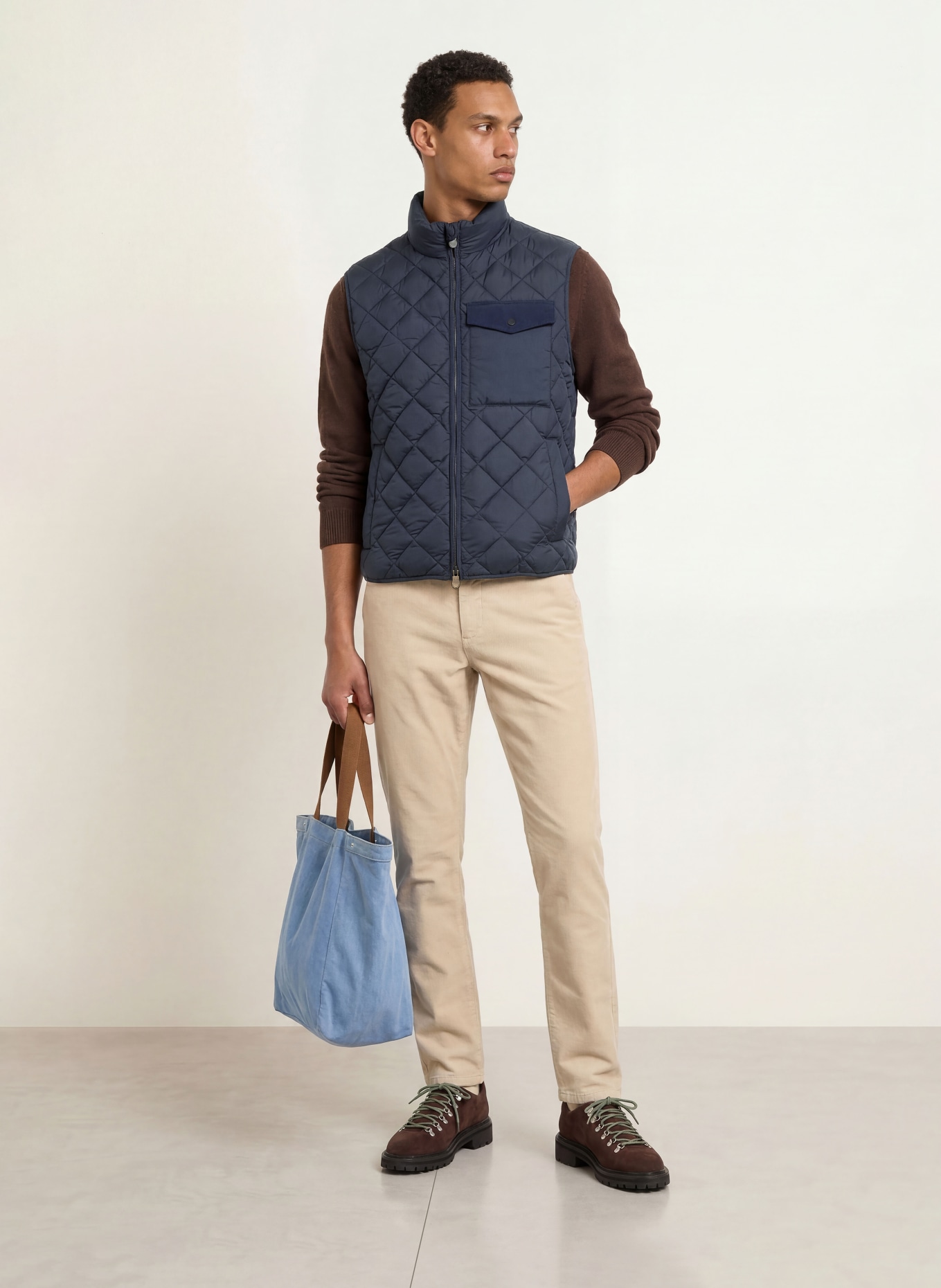 SAVE THE DUCK Steppweste FABRICE im Materialmix: DUNKELBLAU