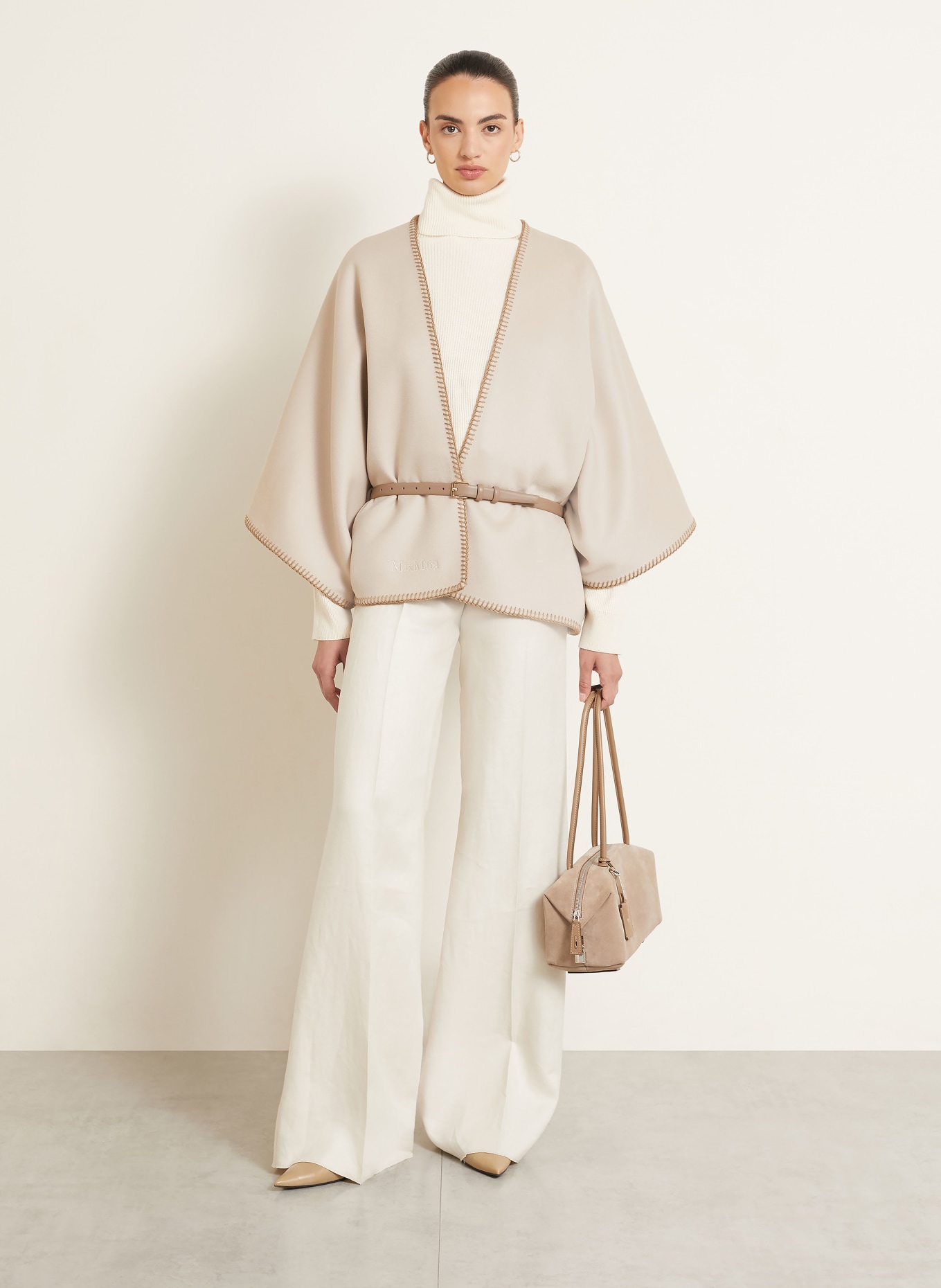 Max Mara Étole COLOMBA: ÉCRU / BEIGE