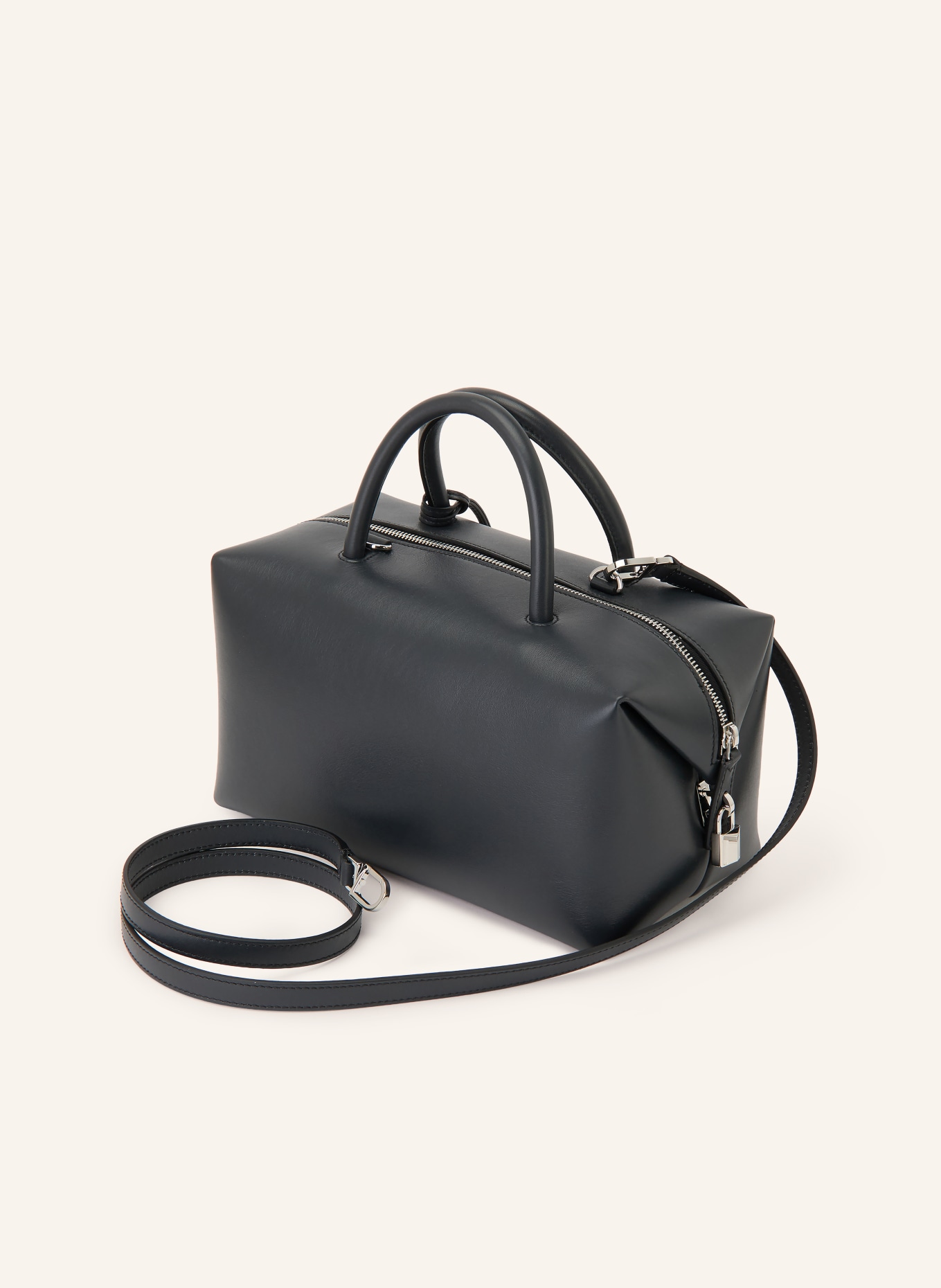 Max Mara Handtasche HOLDALL MEDIUM: DUNKELGRAU / SILBER