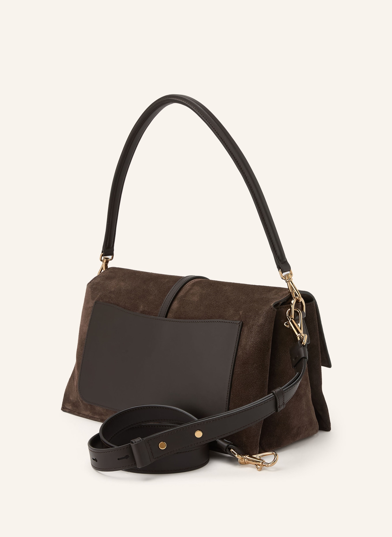 TOD'S T TIMELESS SMALL Handbag: DARK BROWN / GOLD