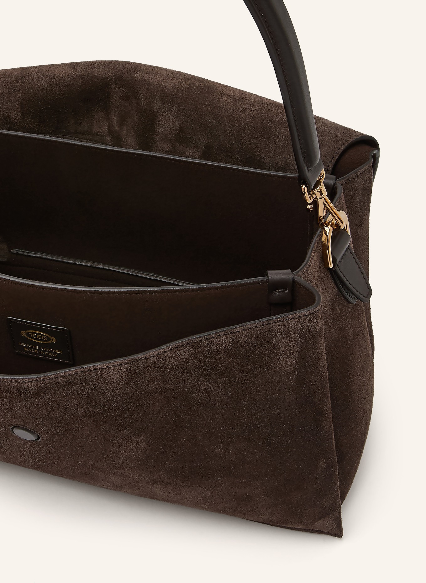 TOD'S T TIMELESS SMALL Handbag: DARK BROWN / GOLD