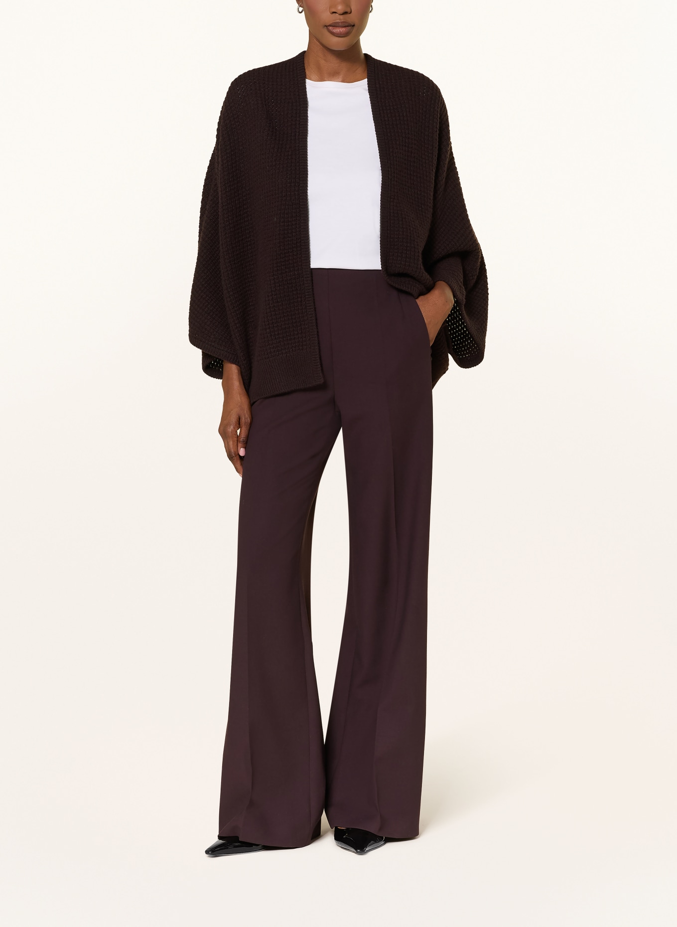 windsor. Gilet ouvert en maille en cachemire: LILAS FONCÉ