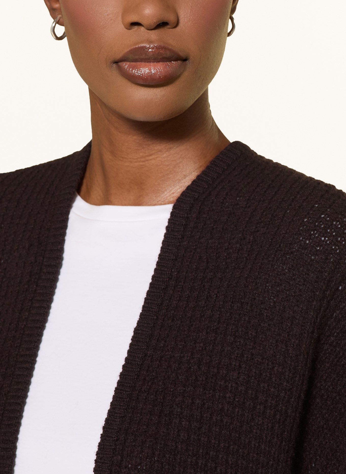 windsor. Gilet ouvert en maille en cachemire: LILAS FONCÉ