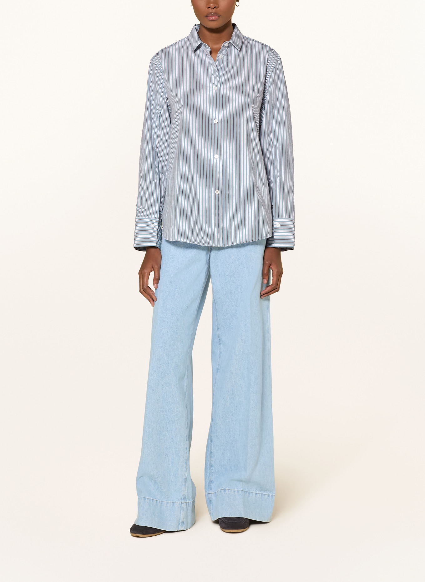 windsor. Shirt blouse: LIGHT BLUE / WHITE / BLACK