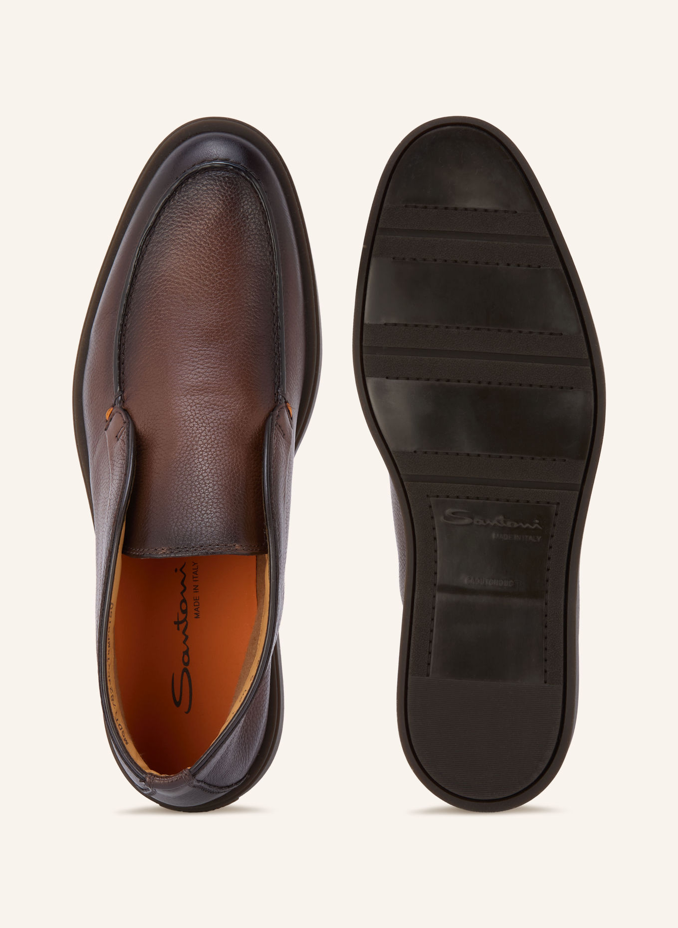Santoni DRAGON Slip-ons: BROWN