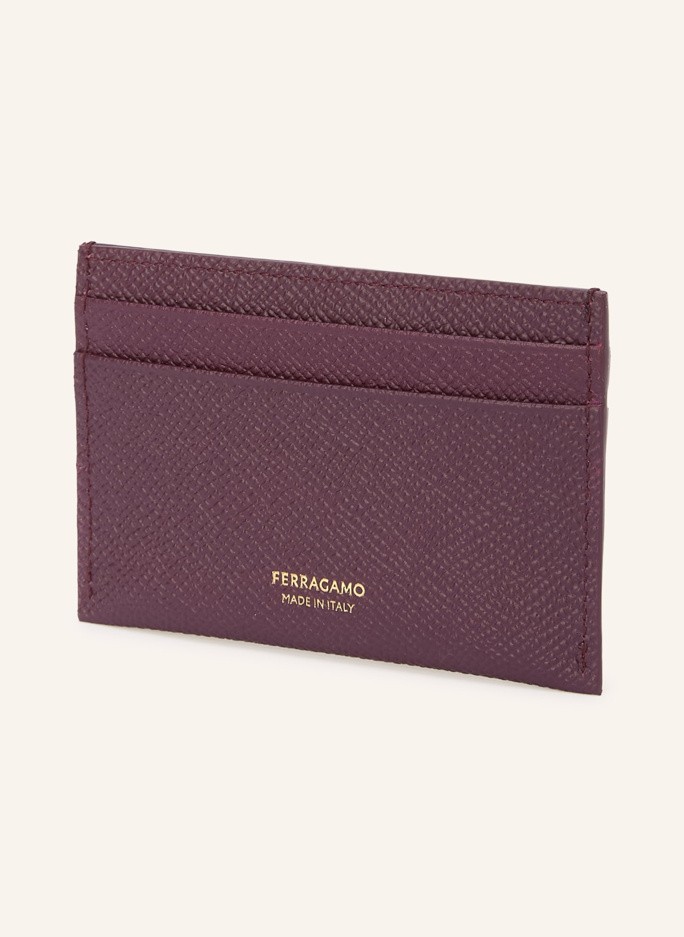 FERRAGAMO Card Holder THE GANCINI: DARK RED / GOLD