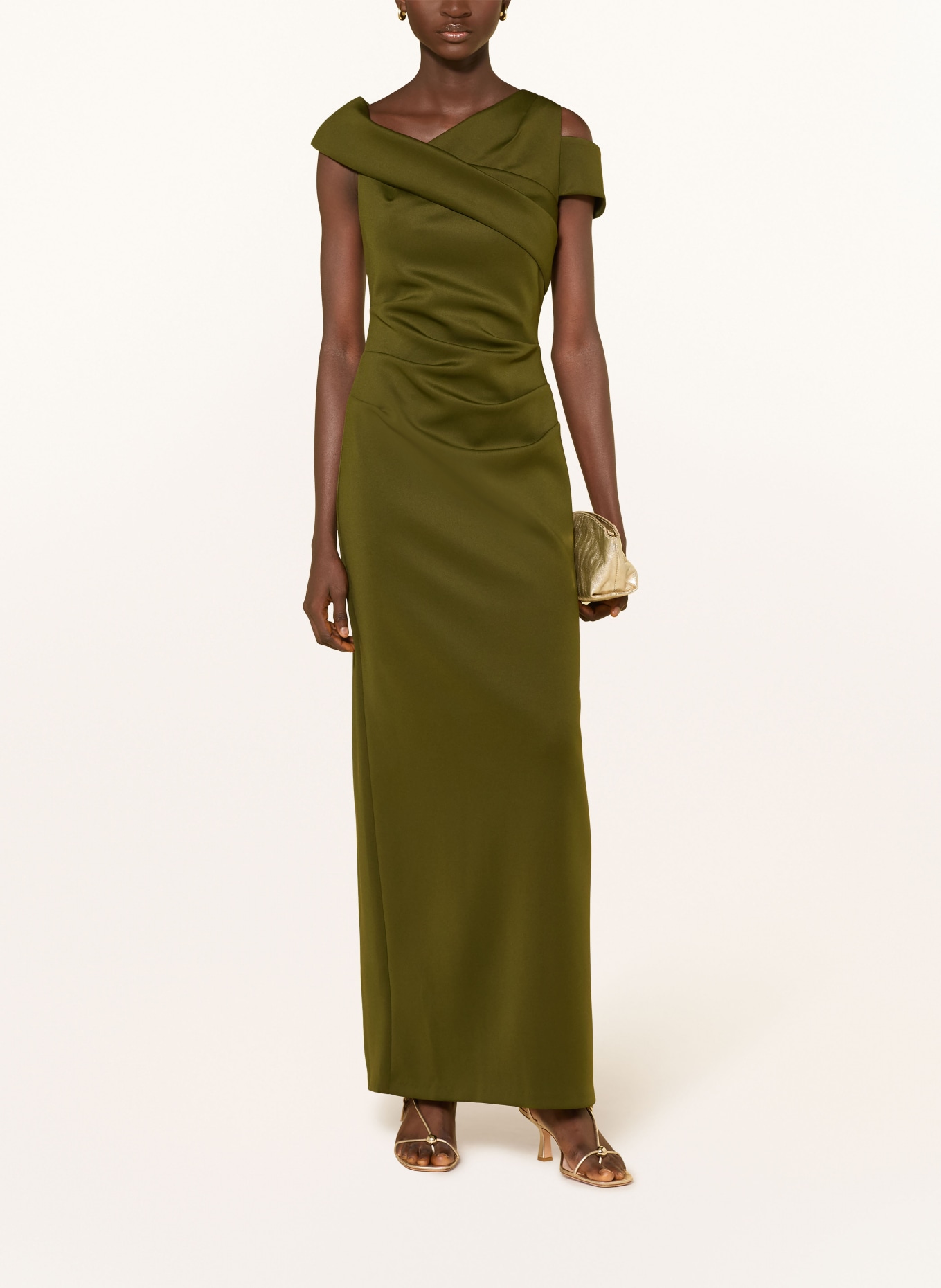 ADRIANNA PAPELL Evening dress with cutouts: OLIVE