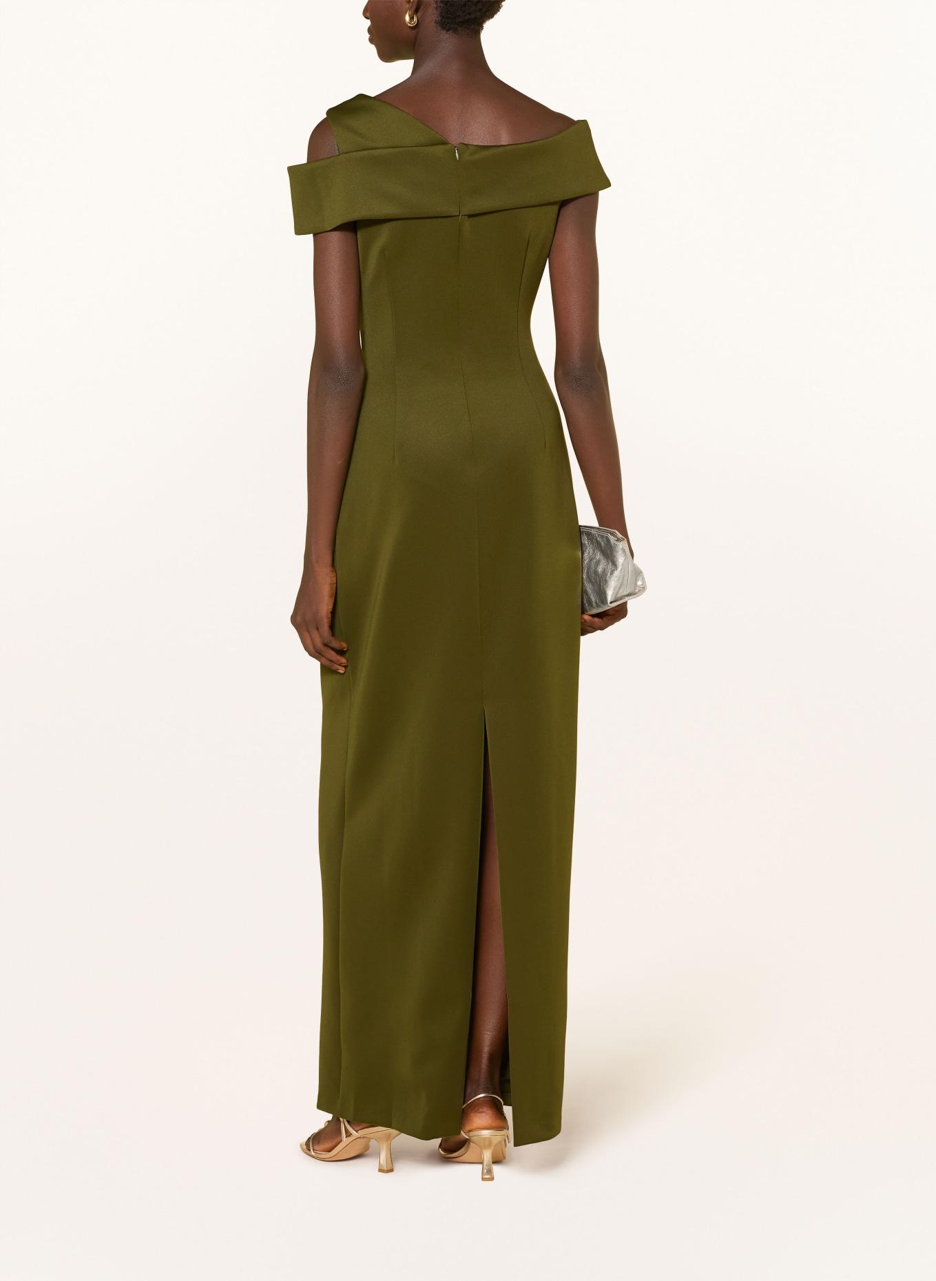 ADRIANNA PAPELL Evening dress with cutouts: OLIVE