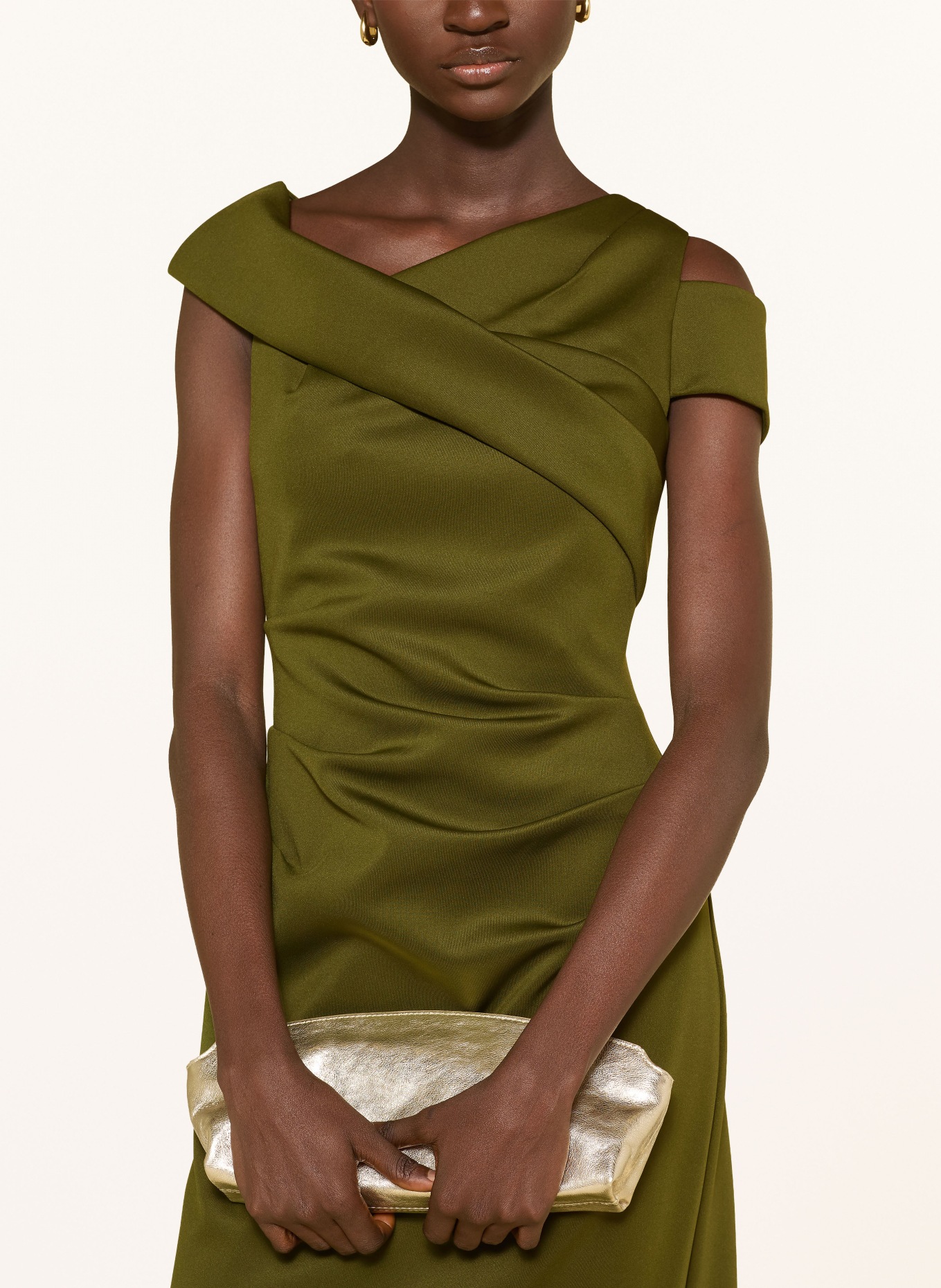 ADRIANNA PAPELL Evening dress with cutouts: OLIVE