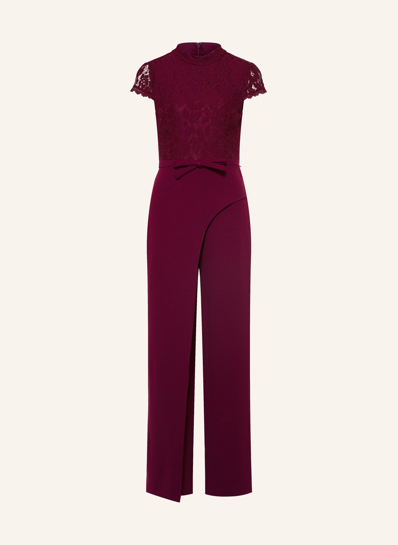 ADRIANNA PAPELL Jumpsuit im Materialmix: DUNKELROT
