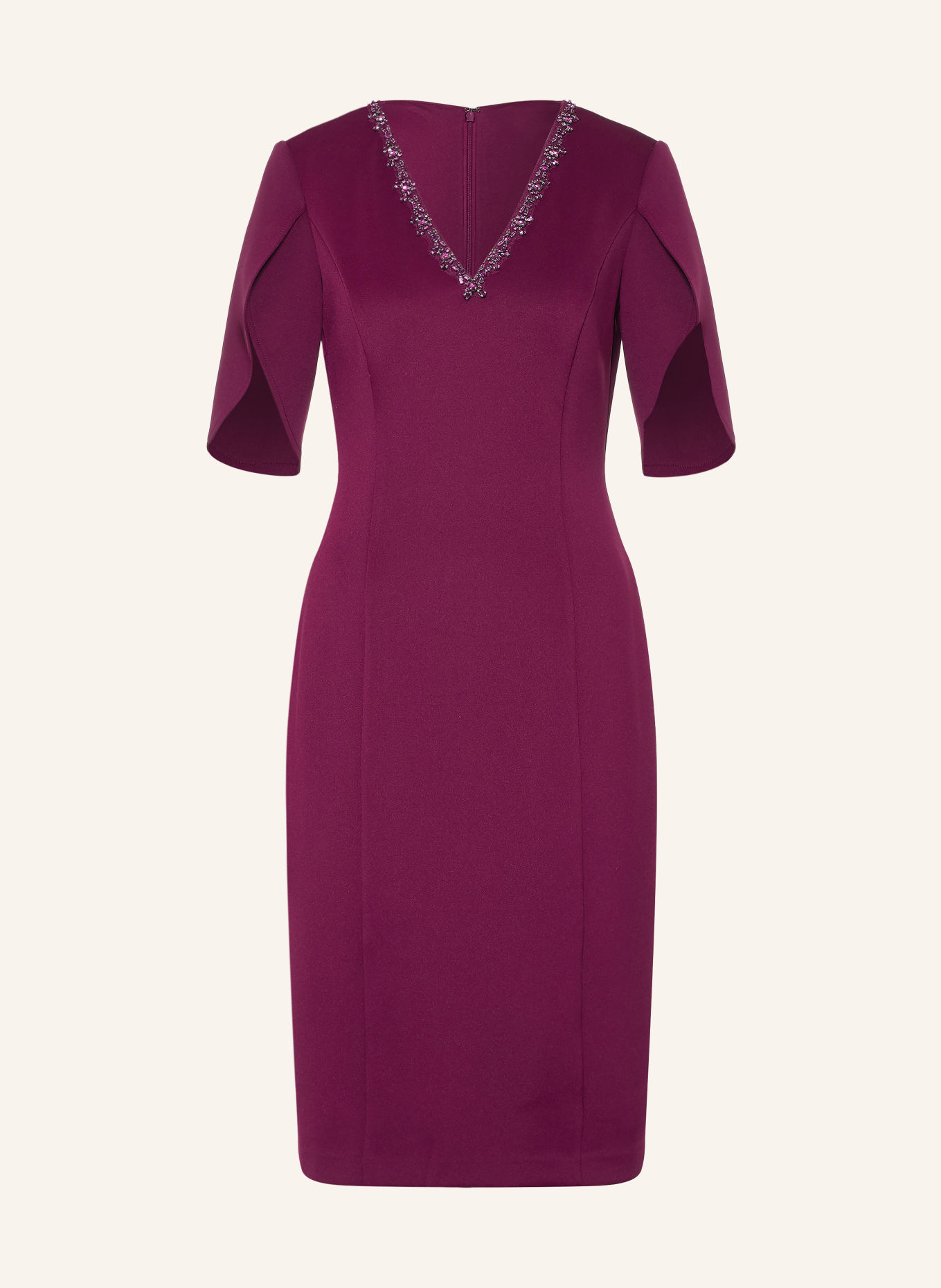 ADRIANNA PAPELL Robe de cocktail ornée de strass: ROUGE FONCÉ