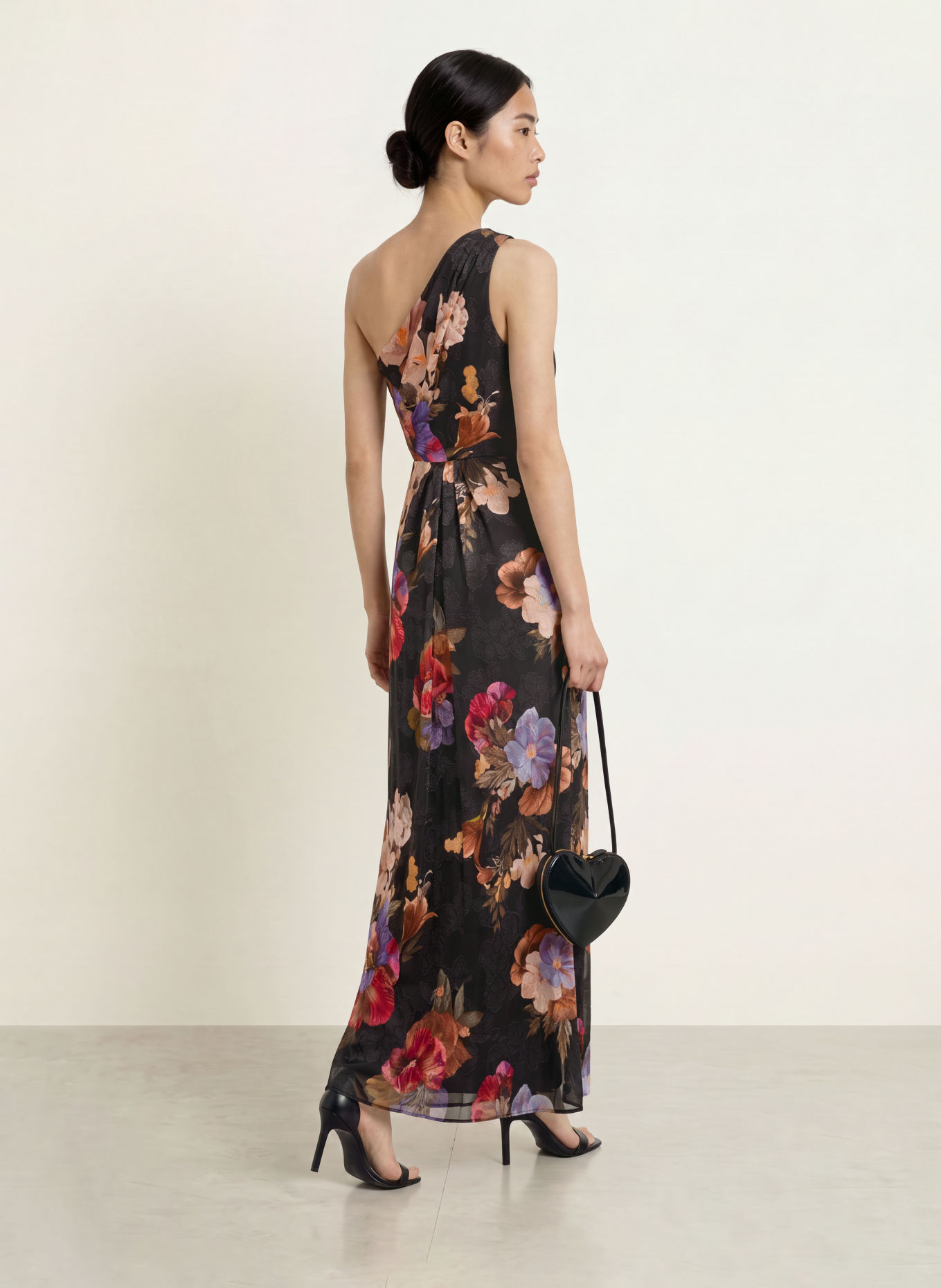 ADRIANNA PAPELL Abendkleid: SCHWARZ / ROSÉ / HELLLILA