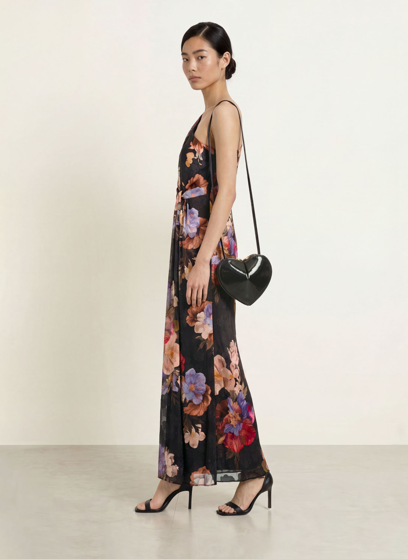 ADRIANNA PAPELL Abendkleid: SCHWARZ / ROSÉ / HELLLILA