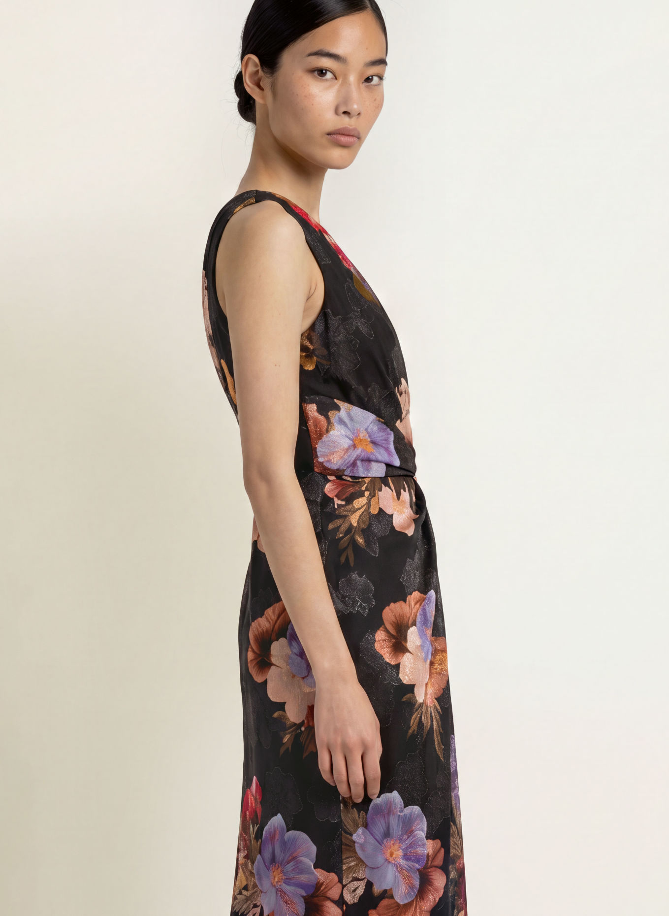 ADRIANNA PAPELL Abendkleid: SCHWARZ / ROSÉ / HELLLILA