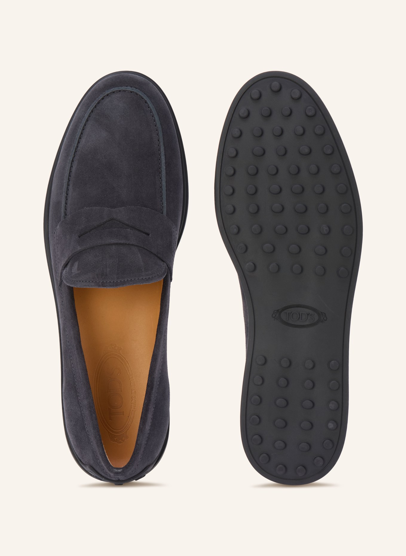 TOD'S Penny mokasíny GOMMA: TMAVĚ ŠEDÁ