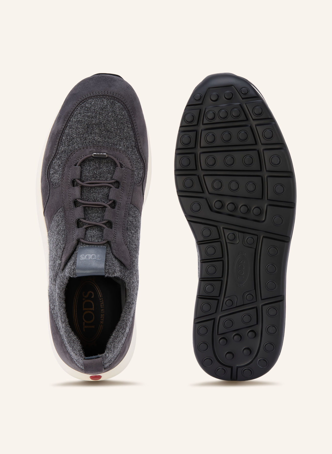 TOD'S Sneakers: GRIS FONCÉ / BLANC