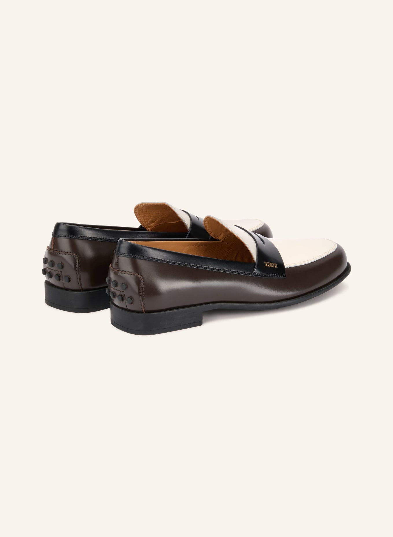 TOD'S Penny-Loafer: DUNKELBRAUN / WEISS / SCHWARZ
