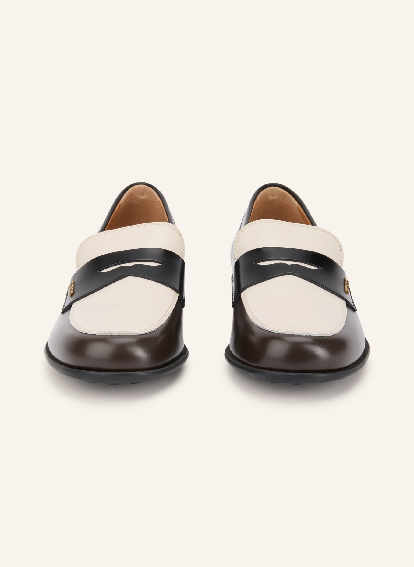 TOD'S Penny-Loafer: DUNKELBRAUN / WEISS / SCHWARZ
