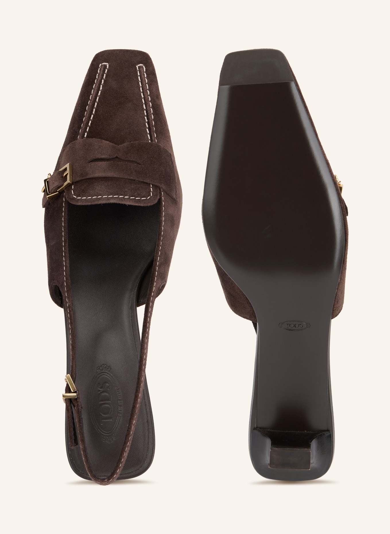 TOD'S Slingpumps: TMAVĚ HNĚDÁ
