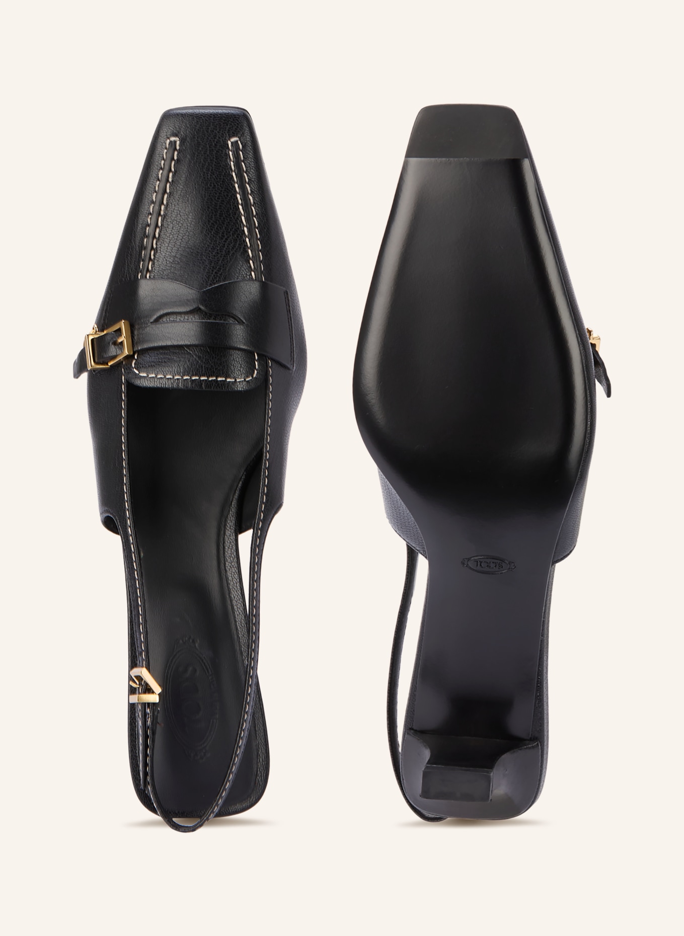 TOD'S Slingpumps: ČERNÁ / ZLATÁ