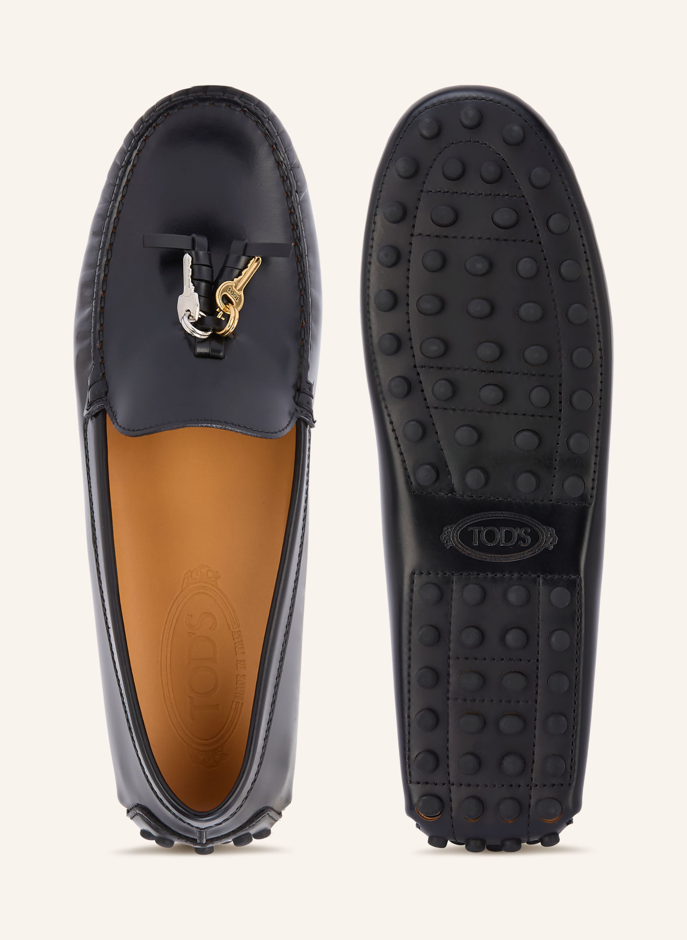 TOD'S Mokassins GOMMINO: SCHWARZ / SILBER / GOLD