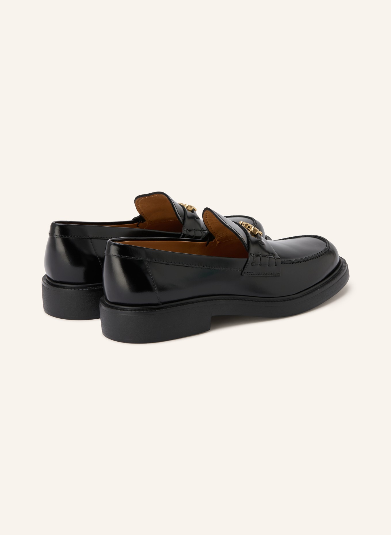 TOD'S Mokasíny GOMMA: ČERNÁ / ZLATÁ