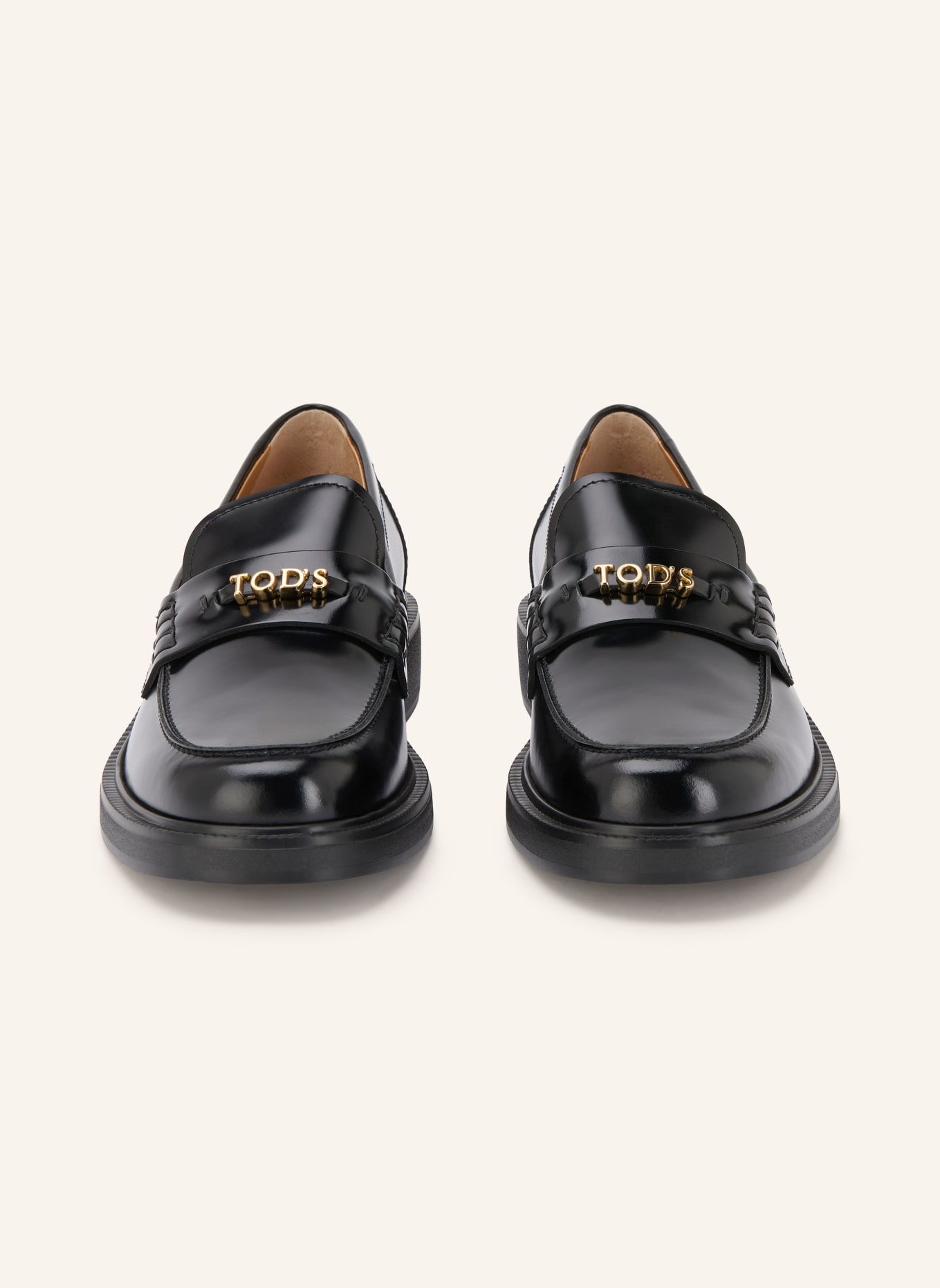 TOD'S Mokasíny GOMMA: ČERNÁ / ZLATÁ