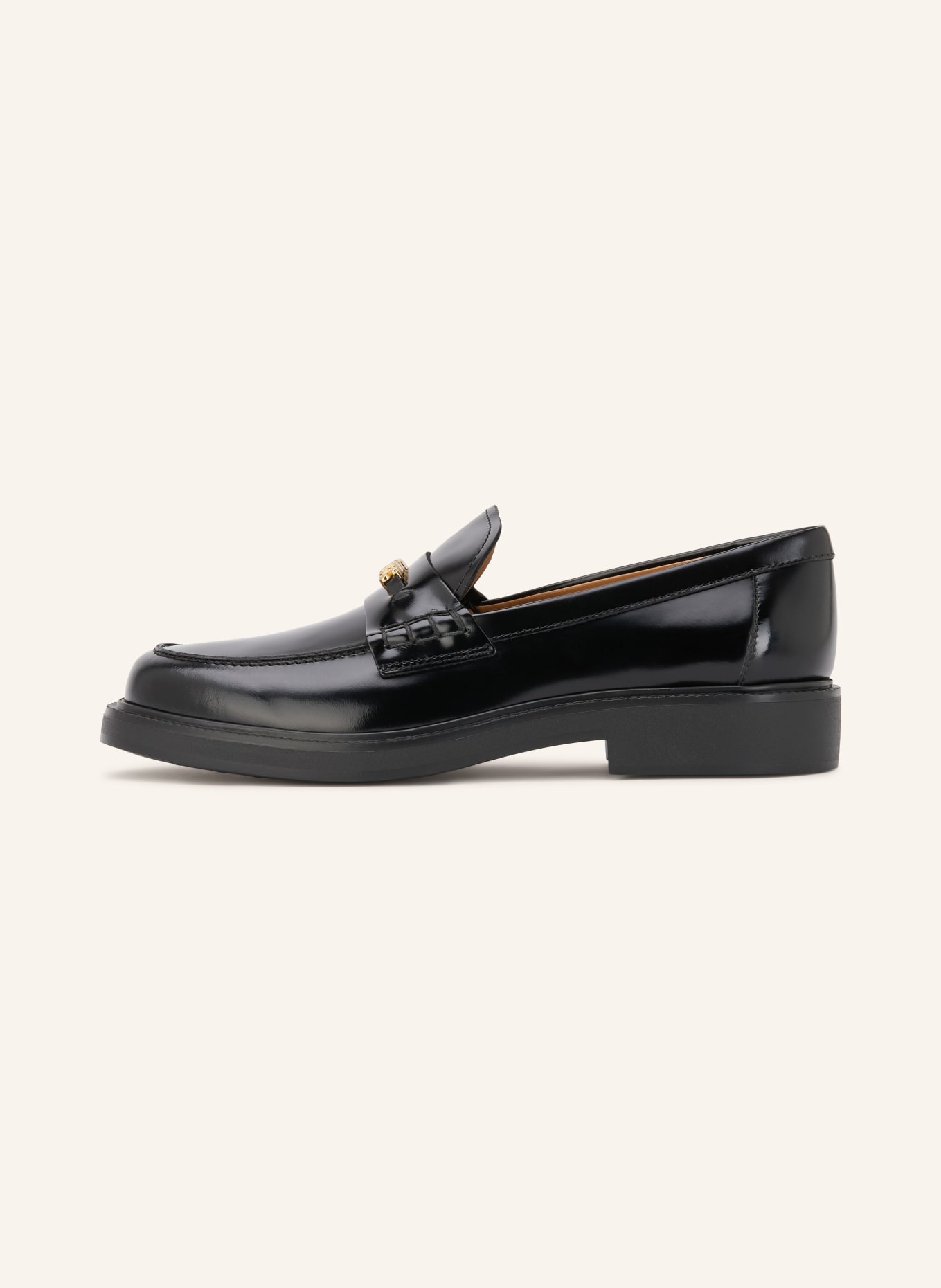 TOD'S Mokasíny GOMMA: ČERNÁ / ZLATÁ