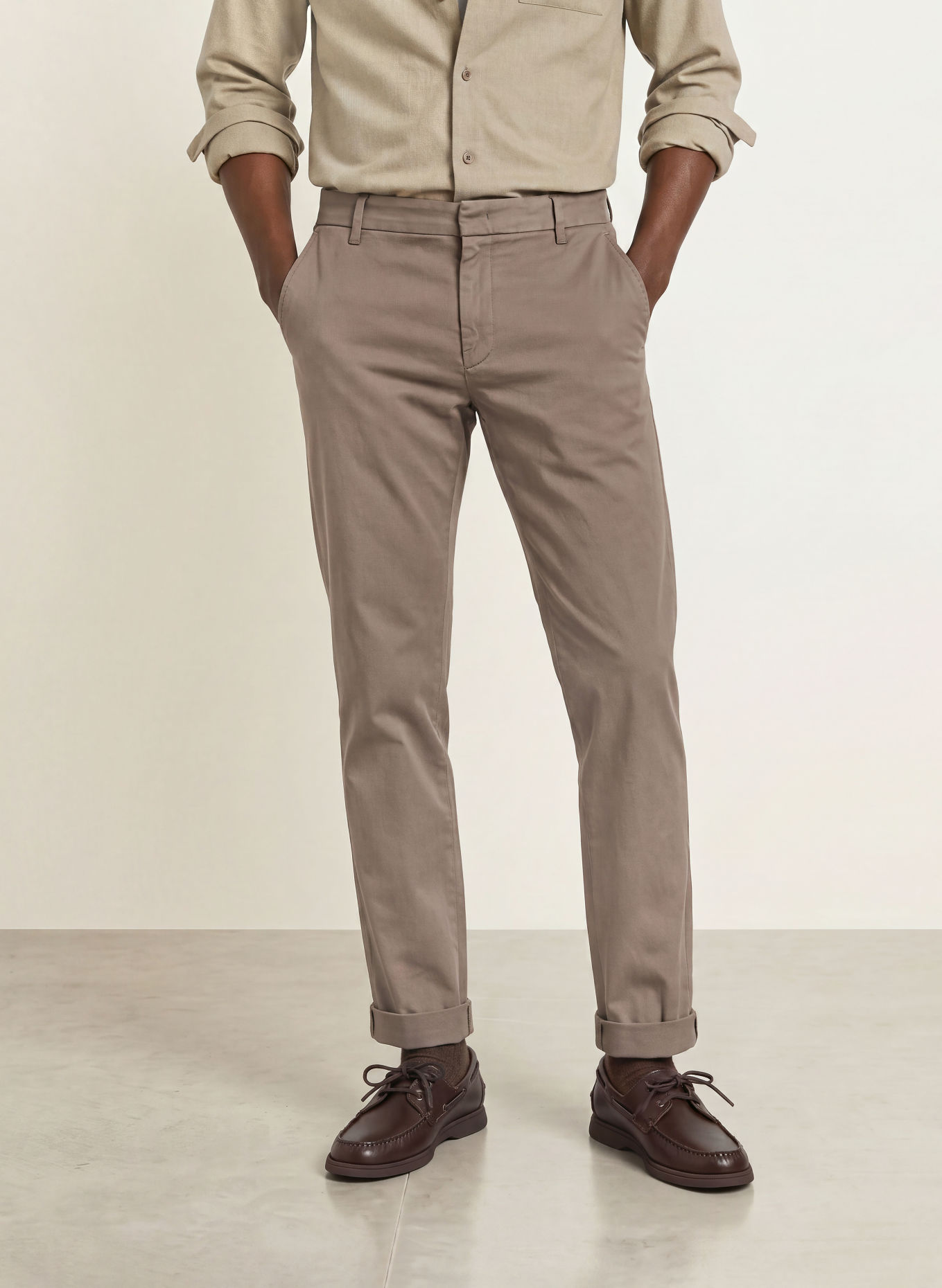 Dondup GAUBERT Regular Fit Chinos: LIGHT BROWN